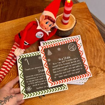 Elf Antics Personalised Countdown Cards For Advent, 7 of 9