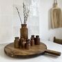 Set Of Three Small Brown Vintage Stoneware Ink Bottles, thumbnail 2 of 5
