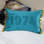 Personalised Made In Year Velvet Cushion, thumbnail 1 of 9