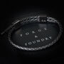 Mens Personalised Engraved Black Adjustable Leather Bracelet Double Clasp, thumbnail 1 of 8