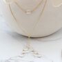 Bridal Coin Pearl Lariat Back Drop Necklace, thumbnail 8 of 12