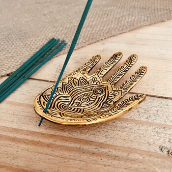 Handmade Hamsa Hand Incense Holder Mindful Home Decor, 5 of 5