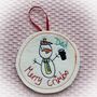 Personalised Snowman Tree Decoration Bauble, thumbnail 5 of 7