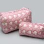 Arpora Floral Hand Block Pattern Pink Make Up Bag, thumbnail 3 of 7