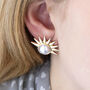 Sunrise Pearl Chunky Stud Earrings, thumbnail 2 of 6