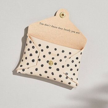 Personalised Spotty Leather Card + Coin Purse, 3 of 6