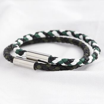 Personalised Men's Mixed Colour Leather Bracelet, 4 of 12