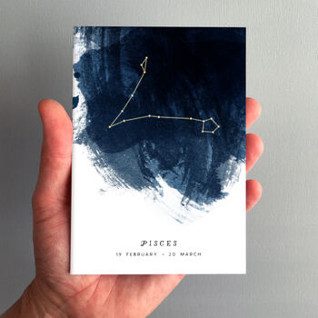 Pisces Constellation Zodiac Star Sign Birthday Card, 5 of 5