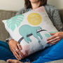 Personalised 'Relaxing Spot' Sloth Cushion, thumbnail 1 of 6