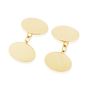 Grafton Engraved 9ct Yellow Gold Oval Cufflinks, thumbnail 2 of 4