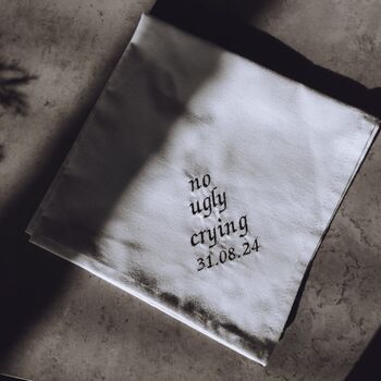 No Ugly Crying Embroidered Handkerchief, 3 of 4