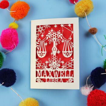 Personalised Libra Birthday Card, 4 of 10