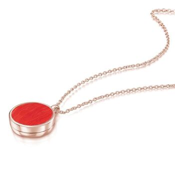 Personalised Coral Round Locket 18 K Rose Gold Plate, 2 of 9