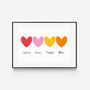 Personalised Hearts Family Name Print, thumbnail 2 of 5