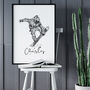 Snowboarder Sketch Style Personalised Poster, thumbnail 2 of 4