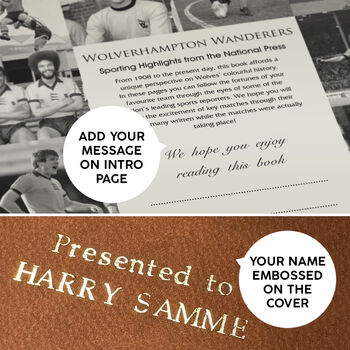 Wolverhampton Wanderers Personalised Football Gift Wolves Newspaper History Book, 10 of 12