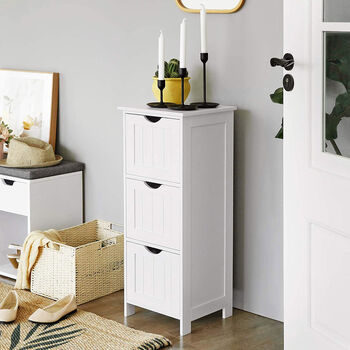White Bathroom Cabinet With Three Drawers, 2 of 6