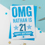 21st Birthday Card Personalised, thumbnail 2 of 3