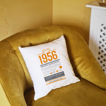Personalised 70th Birthday Gift 1956 Cushion, 2 of 11
