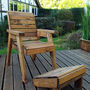 One Seater Garden Seat Lounger With Foot Rest, thumbnail 1 of 4