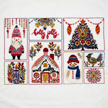 Christmas Folk Festive Embroidery Kit, 7 of 12