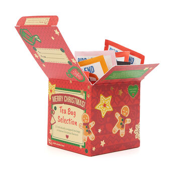 Red Christmas Tea Gift Cube, 6 of 6