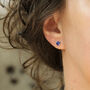 Blue Crystal Stud Earrings In Gold Or Silver, thumbnail 3 of 12
