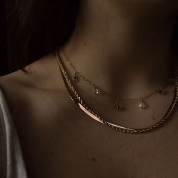 Electra Choker 14k Gold Filled And Herkimer Diamonds, 6 of 9