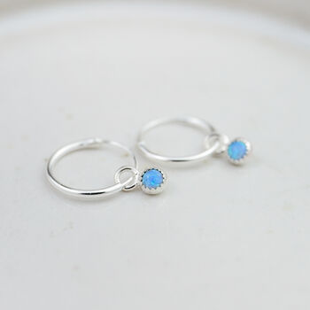 Sterling Silver And Birthstone Mini Hoop, 3 of 11