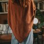 Autumnal Rust Wool Blend Knit Poncho, thumbnail 4 of 4