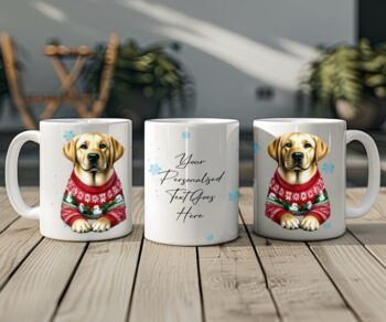 Personalised Labrador Retriever In Christmas Jumper Mug, 2 of 2