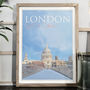 London St Pauls Cathedral Travel Poster, thumbnail 2 of 4