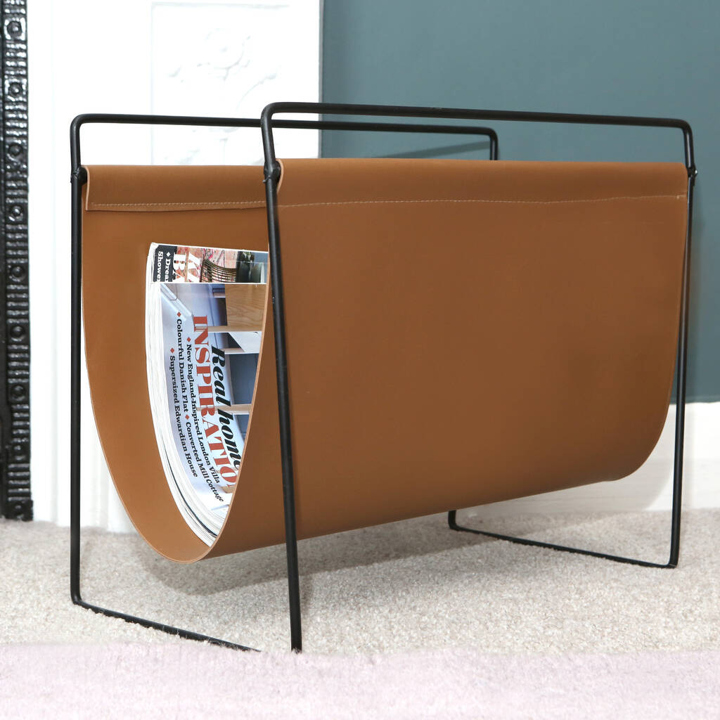 Faux Leather Magazine Rack By red berry apple