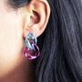 Transparent Blue Resin Chain Earrings, thumbnail 1 of 7