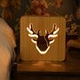 Elk Wood Carved LED Night Light Lamp, thumbnail 1 of 8
