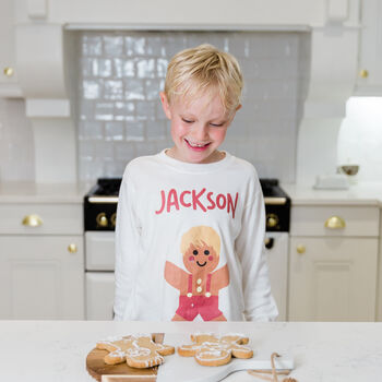 Personalised Family Create Your Own Gingerbread Matching Christmas Pyjamas, 10 of 12