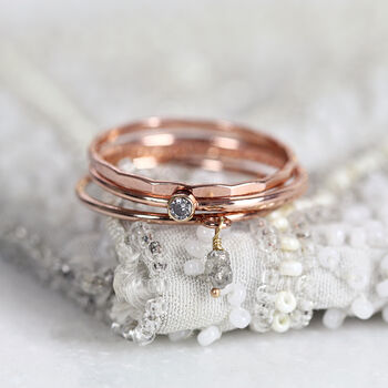 Grey Diamond And Rose Gold Stacking Rings Set, 3 of 11