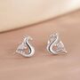 Sterling Silver Extra Small Cute Dragon Stud Earrings, thumbnail 1 of 12