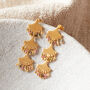 Tourmaline Beaded 18 K Gold And Silver Fan Stud Drops, thumbnail 1 of 9