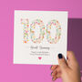 Floral Fun Personalised 100th Birthday Card, thumbnail 1 of 4