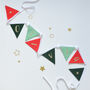 Personalised Red And Green Christmas Bunting, thumbnail 3 of 9