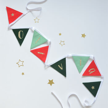 Personalised Red And Green Christmas Bunting, 3 of 9