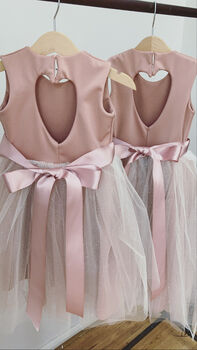 Girl Blush Pink Sparkly Tutu Flower Girl Dress, 7 of 7