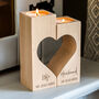 Personalised Husband And Wife Heart Candle Holder Set, thumbnail 2 of 4