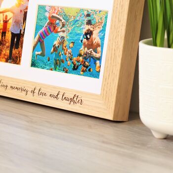 Personalised Solid Oak Mounted Photo Frame With Size Options, 6 of 8
