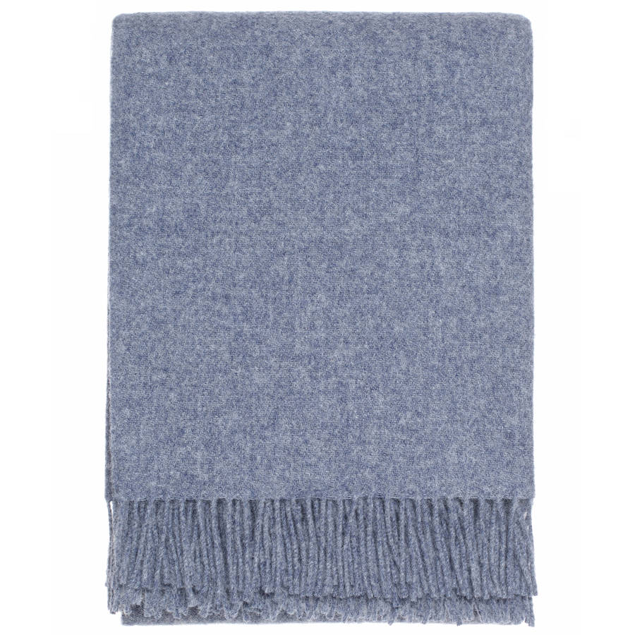 blue melange wool throw by dreamwool blanket co. | notonthehighstreet.com