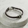 Men's Personalised Leather Strap Square Charm Bracelet, thumbnail 3 of 4