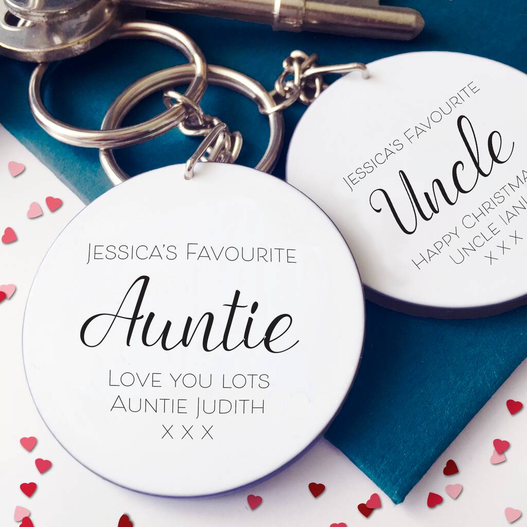 Image of My Favourite Auntie And Uncle Personalised Keyring Set
