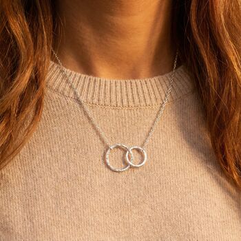 You Are Extraordinary Sterling Silver Interlocking Circle Necklace Friendship Gift For Her, 4 of 4