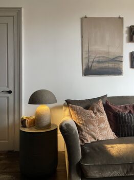 Elara Lamp Papier Mâché And Iron In Natural Grey Or White, 6 of 10